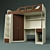 M-85 Two-Tone Loft Bed 3D model small image 1