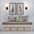 Ethnic Bench Set with Cushions, Sconce, and Art 3D model small image 1