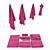 IKEA Geren Towel Set - Plush, Absorbent, Vibrant Colors 3D model small image 2