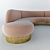 Luxurious Brass-Trimmed Sofa by Milo Baughman 3D model small image 2