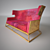 Mid Century Inspired 2 Seat Sofa 3D model small image 1