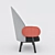 Moon I Armchair: Limited Edition Ebonized Beech Upholstered Design 3D model small image 3