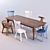 Gray 33 Table & InOut Chairs: Versatile Elegance 3D model small image 1