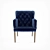 Navy Velvet Modern Armchair 3D model small image 1