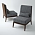 Modern Armless Accent Chair: Bernhardt Holden 3D model small image 1