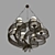 Flow Steel 6-Light Chandelier 3D model small image 1