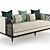 Elegant Caracole Sofa with Wooden Inlays 3D model small image 1