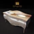 Classic Silver Marble Double Sink Vanity 3D model small image 2