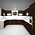 Modern Minimalistic Kitchen with Breakfast Bar 3D model small image 2