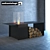 Modern Steel and Glass Fireplace: Antonio Lupi Drago 3D model small image 1