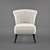Elegant Ampudia Beige Accent Chair 3D model small image 1