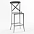 Industrial Twisted Iron Bar Stool 3D model small image 1
