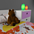 IKEA Children's Bed Set with Nightstand and Lamps 3D model small image 3