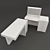 Elegant White Vanity Table: ARMONIA NIGHT 3D model small image 3