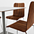 Modern Plywood Chair & Metal Table 3D model small image 2