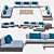 Luxury RH Maldives Collection: Sofa, Lounge Chair, Coffee Table & Side Table 3D model small image 6