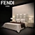 FENDI Casa Bed: Luxurious Elegance 3D model small image 1