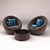 Elegant Velvet Armchair Set 3D model small image 1