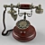 Vintage Wooden Retro Phone 3D model small image 1