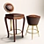 Retro Chic Stools for Vintage Vibes 3D model small image 1