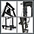 Industrial Steel Easel on Casters 3D model small image 2