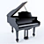 Classic Upright Piano 3D model small image 1