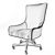 Sleek Black Leather Hairhide Office Chair 3D model small image 2