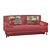 Lolita" Red Velvet Sofa 3D model small image 1