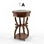 Imbuya Burl & Sycamore Hourglass Table 3D model small image 1