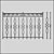 Elegant Wrought Iron Fence 3D model small image 1