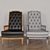 Elegant Vintage Tufted Chair 3D model small image 1