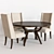 Modern West Elm Dining Set 3D model small image 1