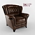 Elegant Genuine Leather Chair 3D model small image 1