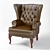 English Style Leather Armchair 3D model small image 1