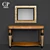 Italiano Console and Mirror Set: Elegant T24 Walnut Finish 3D model small image 1