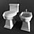 Migliore Bella Toilet & Bidet Set 3D model small image 2