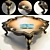 Title: Elegant Square Coffee Table with Carved Elements and Figure Legs 3D model small image 1