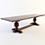 Classic Oak Dining Table 3D model small image 1