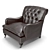 Elegant Caledonian Club Chair 3D model small image 1