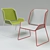 Modern Aluminum Red & White Chair 3D model small image 1