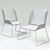 Modern Aluminum Red & White Chair 3D model small image 2