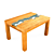 Rustic Oak Glass Coffee Table 3D model small image 1