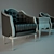 Elegant Art Deco Furniture 3D model small image 1