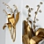 Gilded Flower Wall Decor 3D model small image 2