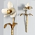 Gilded Floral Wall Art 3D model small image 1