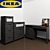 Ikea Brimnes Vanity Set 3D model small image 1