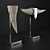 Sleek Steel and Bone Sculpture 3D model small image 1