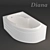 Asymmetric Diana Bath 3D model small image 1