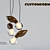 Customform Pendant Light with Glass Shade and Wooden Frame 3D model small image 2