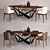 Modern Cattelan Skorpio Table & Magda Chairs 3D model small image 2